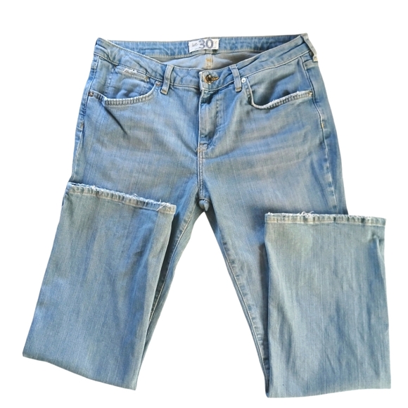 Women's Free People We The Free Jeans Mid Rise Crop Flare Light Blue Size 30 - Picture 2 of 10